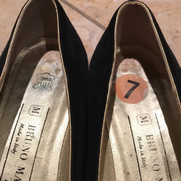 Bruno Magali suede black flats golden buckles - Picture 10 of 13